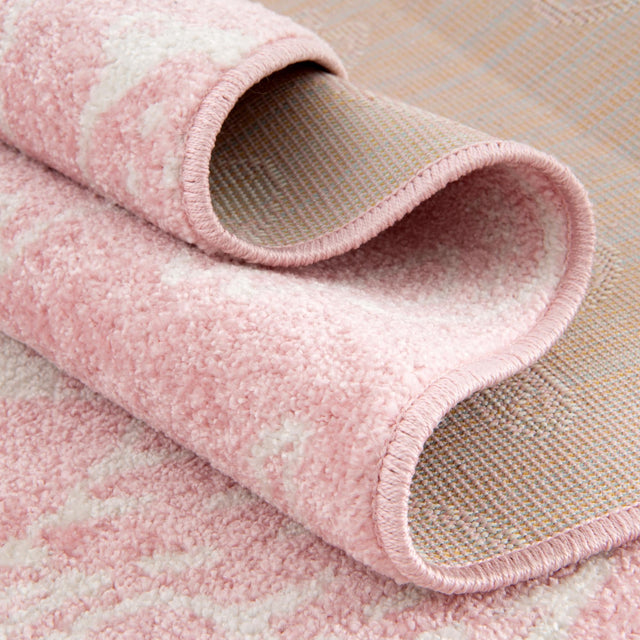 Pink 5' 3 x 8' Whimsy Kids Rectangle Area Rug for Baby Nursery, Toddler Playroom, Bedrooms