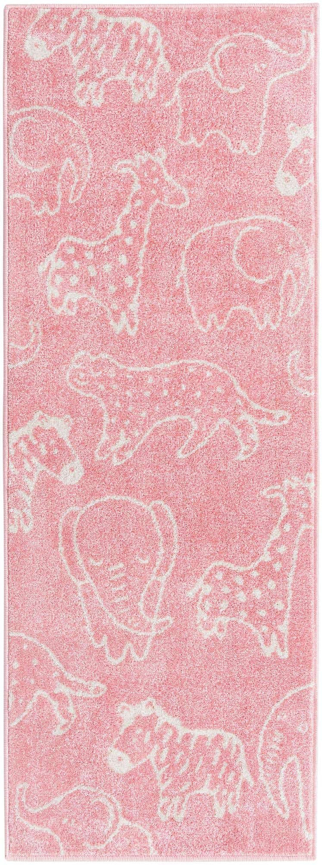 Pink 2' 2 x 6' Whimsy Kids Runner Area Rug for Baby Nursery, Toddler Playroom, Bedrooms