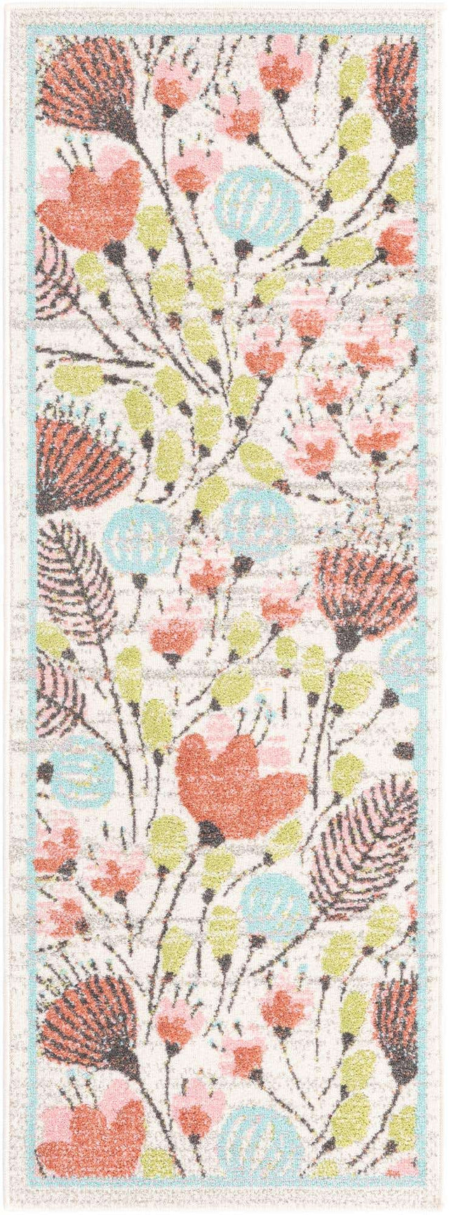 Ivory 2' 2 x 6' Whimsy Kids Runner Area Rug for Baby Nursery, Toddler Playroom, Bedrooms