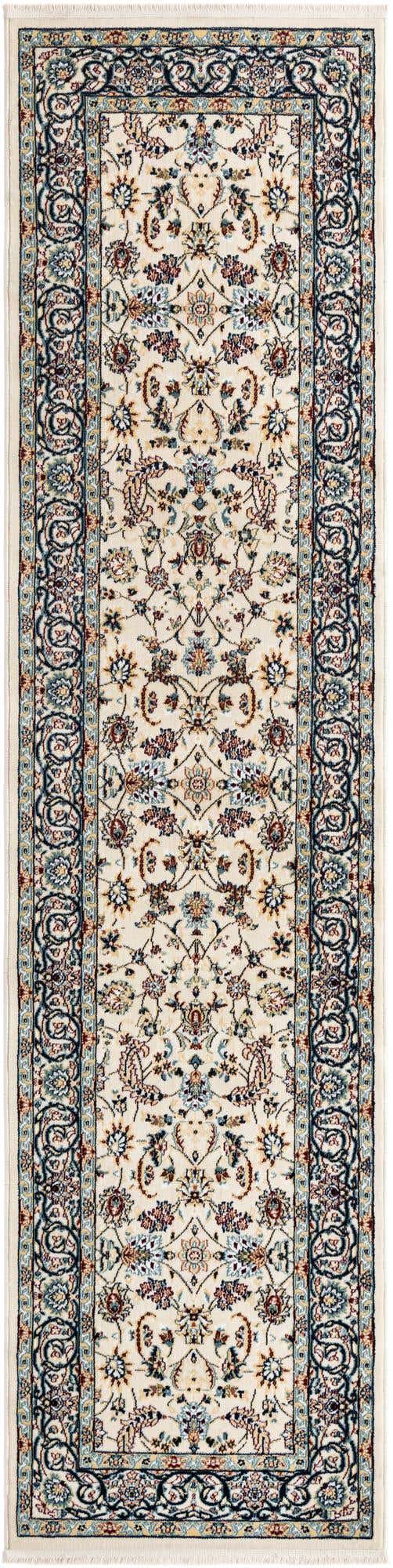Ivory 2' 7 x 10' Narenj Runner Area Rug 85% Polypropylene & 15% Polyester Traditional Classic Carpet for Living, Dining, Bedrooms, Office for Sale at Rug Engine