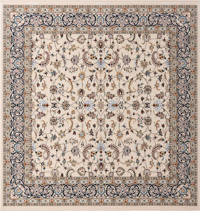 Ivory 10' x 10' Narenj Square Area Rug 85% Polypropylene & 15% Polyester Traditional Classic Carpet for Living, Dining, Bedrooms, Office for Sale at Rug Engine