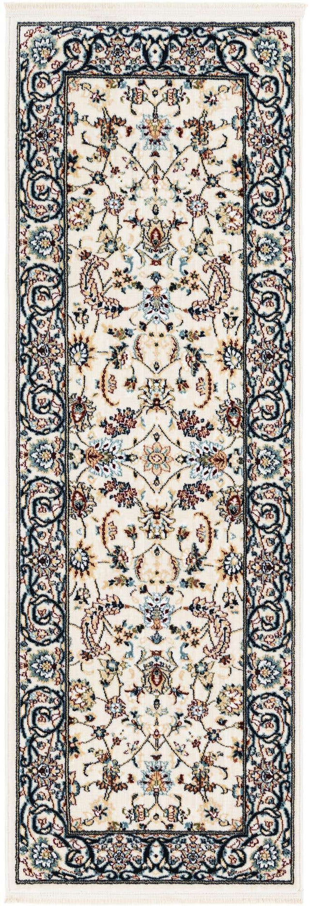 Ivory 2' x 6' 1 Narenj Runner Area Rug 85% Polypropylene & 15% Polyester Traditional Classic Carpet for Living, Dining, Bedrooms, Office for Sale at Rug Engine