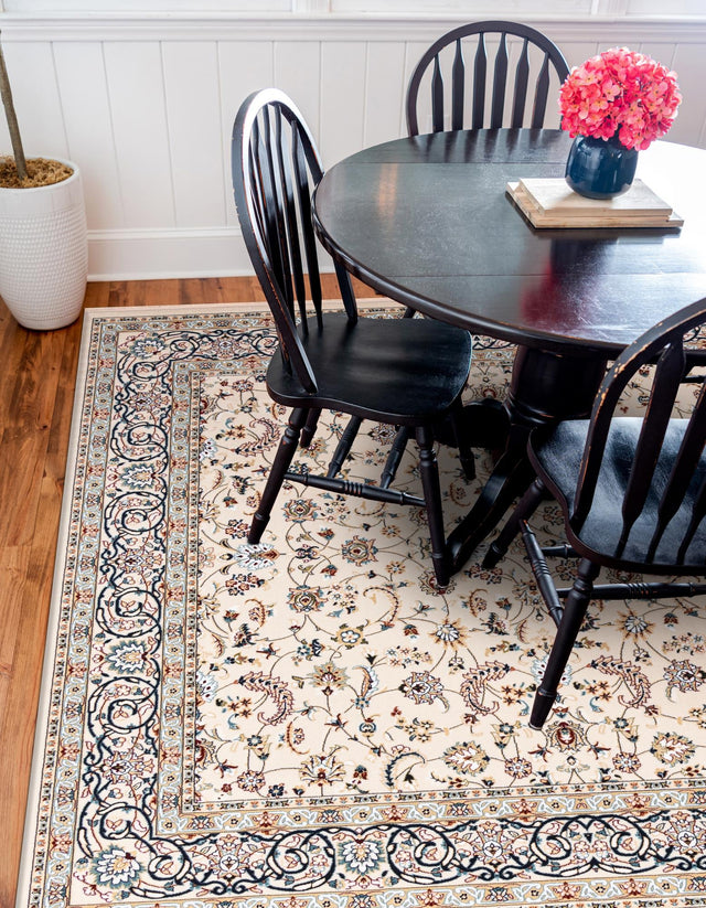 Ivory 10' x 10' Narenj Square Area Rug 85% Polypropylene & 15% Polyester Traditional Classic Carpet for Living, Dining, Bedrooms, Office for Sale at Rug Engine