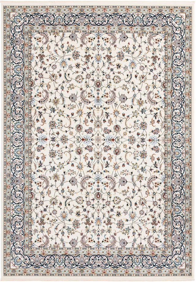 Ivory 7' 10 x 11' Narenj Rectangle Area Rug 85% Polypropylene & 15% Polyester Traditional Classic Carpet for Living, Dining, Bedrooms, Office for Sale at Rug Engine