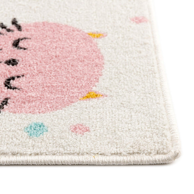 Ivory 3' 11 x 5' 11 Whimsy Kids Rectangle Area Rug for Baby Nursery, Toddler Playroom, Bedrooms