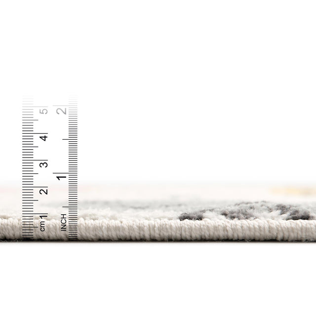 Ivory 2' 2 x 6' Whimsy Kids Runner Area Rug for Baby Nursery, Toddler Playroom, Bedrooms