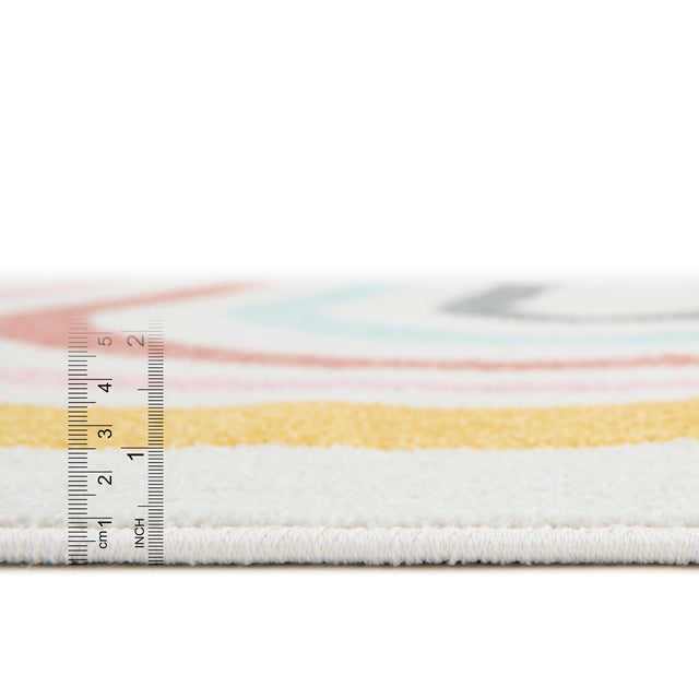 Ivory 2' 2 x 2' 11 Whimsy Kids Rectangle Area Rug for Baby Nursery, Toddler Playroom, Bedrooms