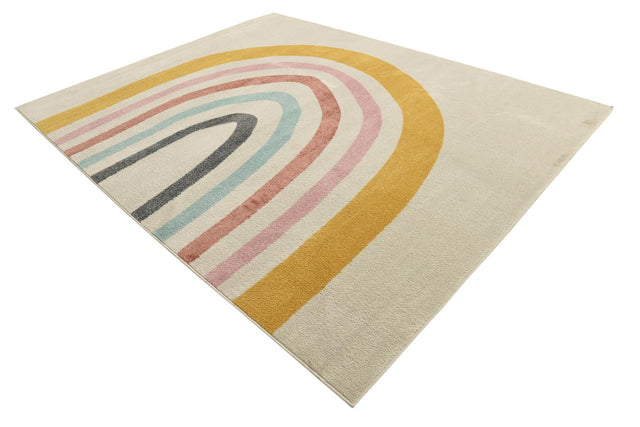 Ivory 7' 10 x 10' Whimsy Kids Rectangle Area Rug for Baby Nursery, Toddler Playroom, Bedrooms