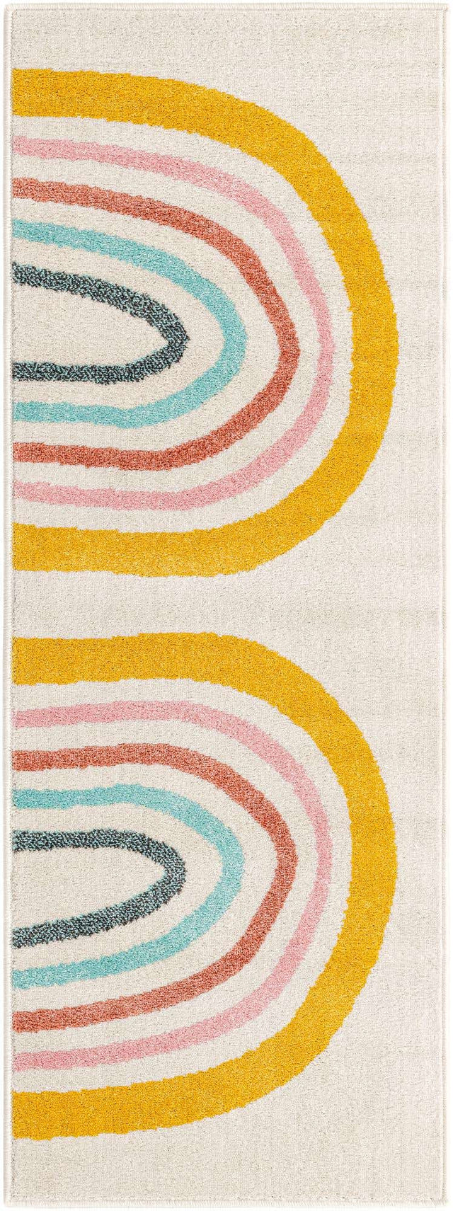 Ivory 2' 2 x 6' Whimsy Kids Runner Area Rug for Baby Nursery, Toddler Playroom, Bedrooms