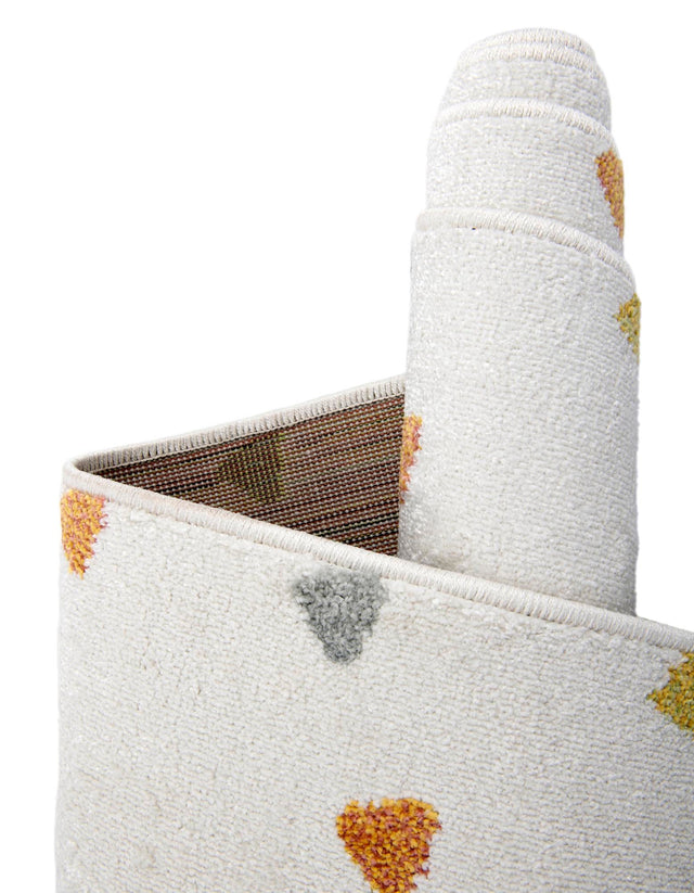 Ivory 5' 3 x 8' Whimsy Kids Rectangle Area Rug for Baby Nursery, Toddler Playroom, Bedrooms