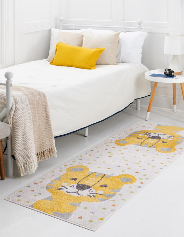 Ivory 2' 2 x 6' Whimsy Kids Runner Area Rug for Baby Nursery, Toddler Playroom, Bedrooms