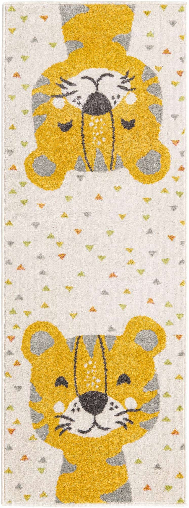 Ivory 2' 2 x 6' Whimsy Kids Runner Area Rug for Baby Nursery, Toddler Playroom, Bedrooms