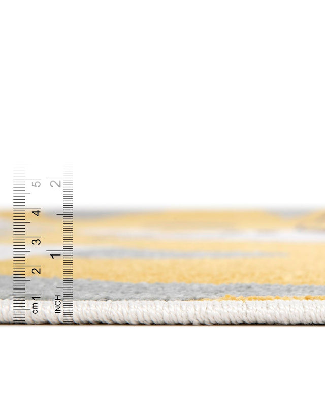 Ivory 7' 10 x 7' 10 Whimsy Kids Round Area Rug for Baby Nursery, Toddler Playroom, Bedrooms