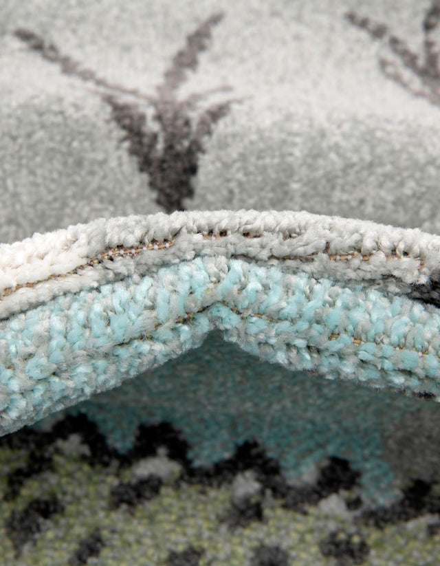 Gray 3' 11 x 5' 11 Whimsy Kids Rectangle Area Rug for Baby Nursery, Toddler Playroom, Bedrooms