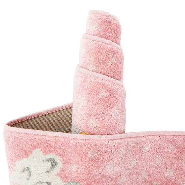Pink 5' 3 x 8' Whimsy Kids Rectangle Area Rug for Baby Nursery, Toddler Playroom, Bedrooms