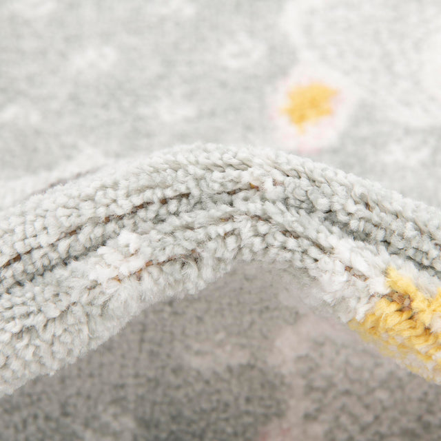 Gray 5' 3 x 8' Whimsy Kids Rectangle Area Rug for Baby Nursery, Toddler Playroom, Bedrooms