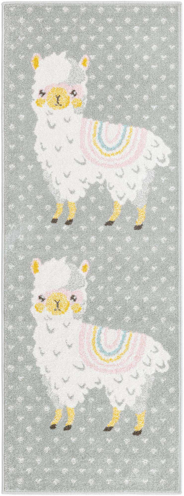 Gray 2' 2 x 6' Whimsy Kids Runner Area Rug for Baby Nursery, Toddler Playroom, Bedrooms Playful Fun Design Easy Clean Carpet for Sale at Rug Engine