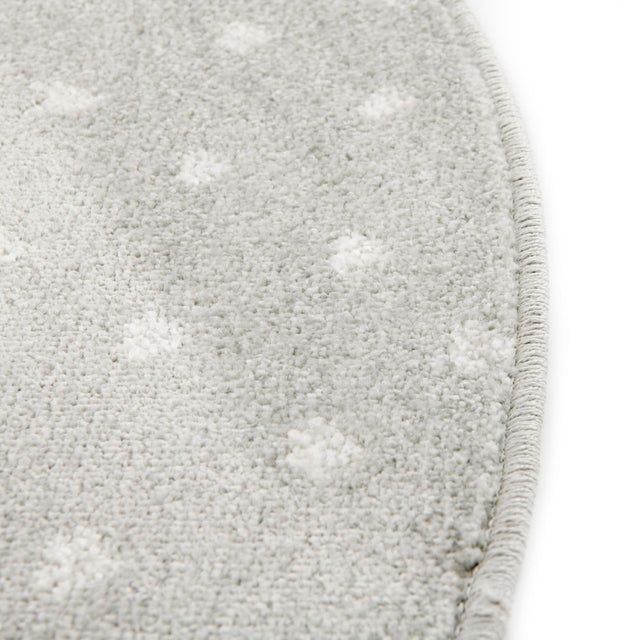 Gray 7' 10 x 7' 10 Whimsy Kids Round Area Rug for Baby Nursery, Toddler Playroom, Bedrooms