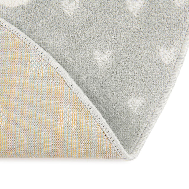 Gray 3' 3 x 3' 3 Whimsy Kids Round Area Rug for Baby Nursery, Toddler Playroom, Bedrooms