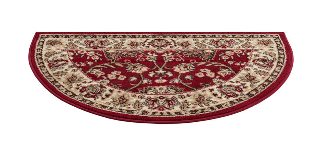Burgundy 2' 2 x 3' 7 Sialk Hill Hearth Half-Round Semicircle Area Rug 100% Polypropylene Durable Easy Clean Classic Traditional Design Carpet for Interior Design for Sale at Rug Engine