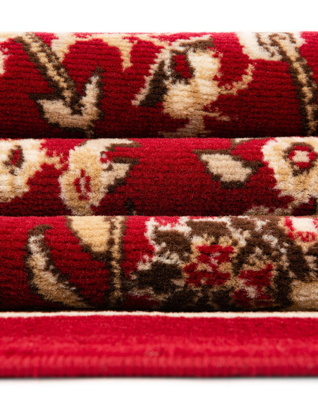 Burgundy 2' 2 x 3' 7 Sialk Hill Hearth Half-Round Semicircle Area Rug 100% Polypropylene Durable Easy Clean Classic Traditional Design Carpet for Interior Design for Sale at Rug Engine