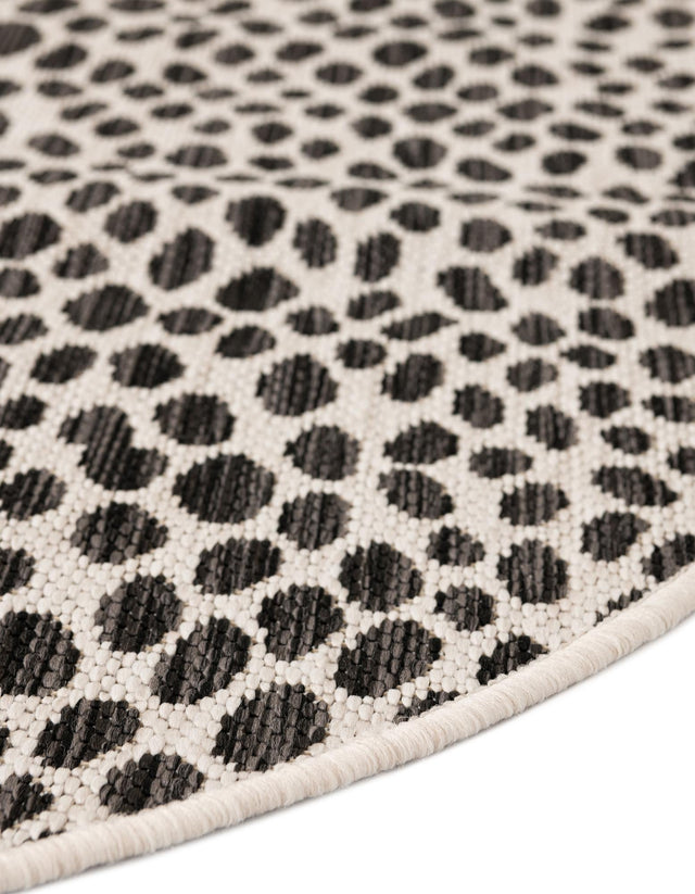 Black 2' 7 x 4' 1 Jill Zarin Outdoor Hearth Half-Round Semicircle Area Rug Weather Resistant for Patio, Deck, Terrace, Balcony, Porch Durable 100% Polypropylene Carpet for Outside for Sale at Rug Engine