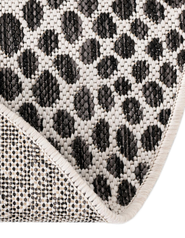 Black 2' 7 x 4' 1 Jill Zarin Outdoor Hearth Half-Round Semicircle Area Rug Weather Resistant for Patio, Deck, Terrace, Balcony, Porch Durable 100% Polypropylene Carpet for Outside for Sale at Rug Engine