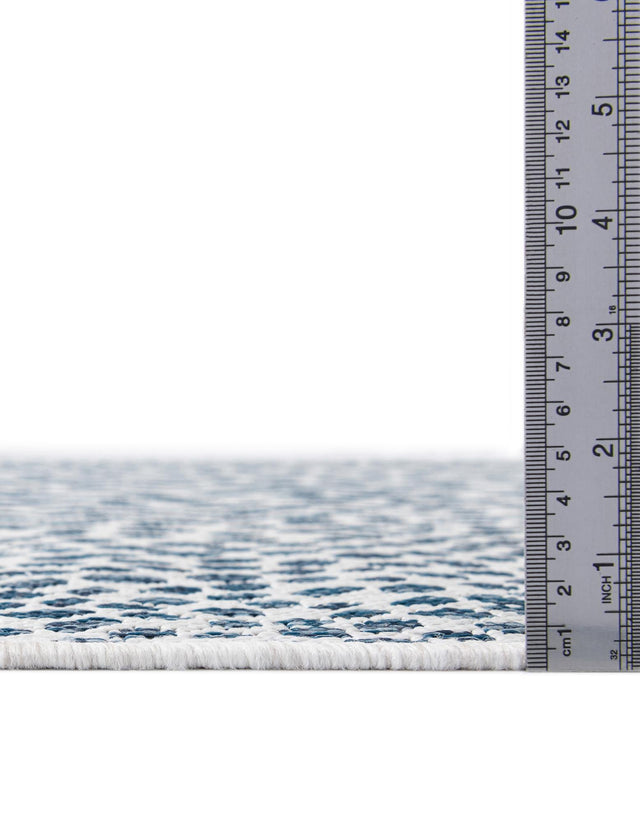 Blue 2' 2 x 3' 7 Jill Zarin Outdoor Hearth Half-Round Semicircle Area Rug Weather Resistant for Patio, Deck, Terrace, Balcony, Porch Durable 100% Polypropylene Carpet for Outside for Sale at Rug Engine