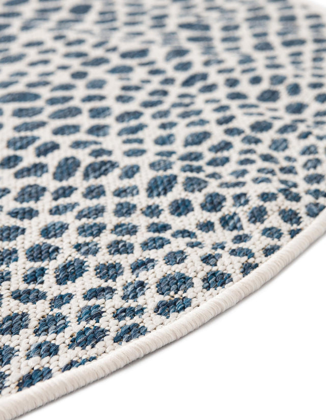 Blue 2' 2 x 3' 7 Jill Zarin Outdoor Hearth Half-Round Semicircle Area Rug Weather Resistant for Patio, Deck, Terrace, Balcony, Porch Durable 100% Polypropylene Carpet for Outside for Sale at Rug Engine