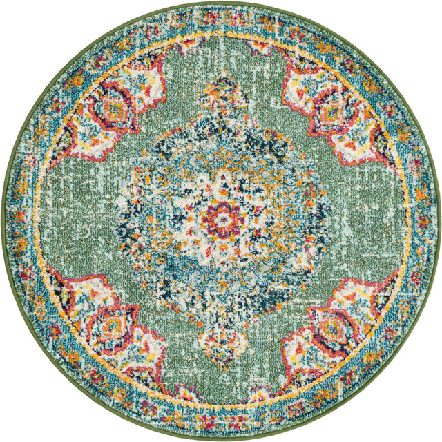 Green 4' 1 x 4' 1 Penrose Round Area Rug