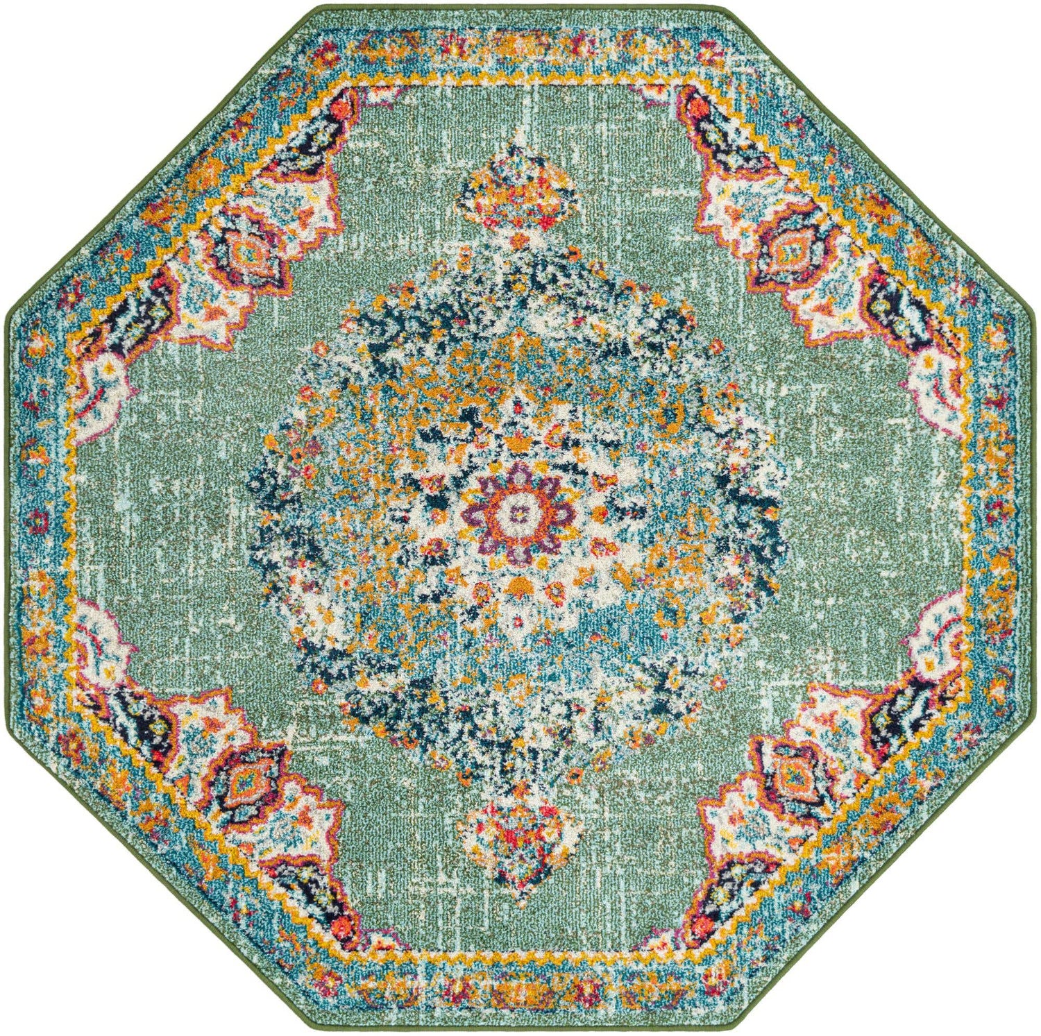 Green 6' 1 x 6' 1 Penrose Octagon Area Rug