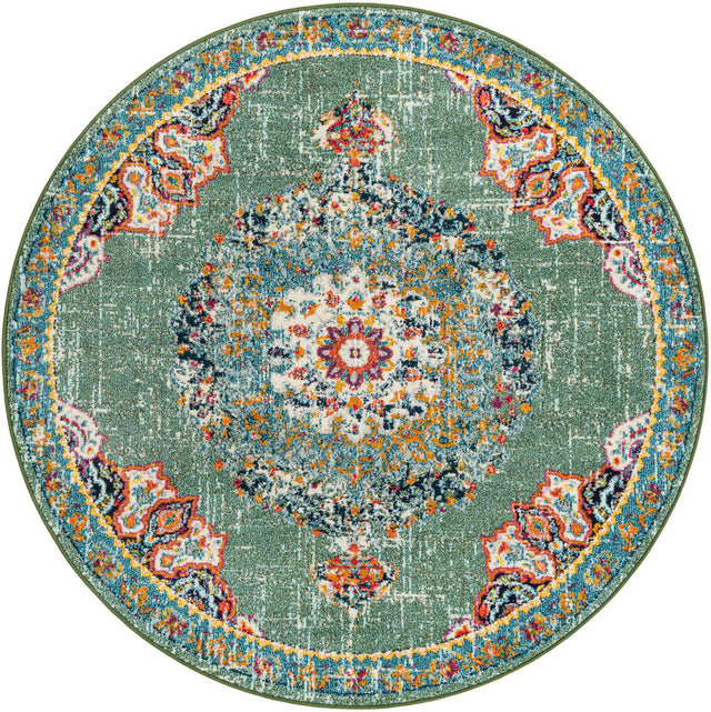 Green 7' 1 x 7' 1 Penrose Round Area Rug