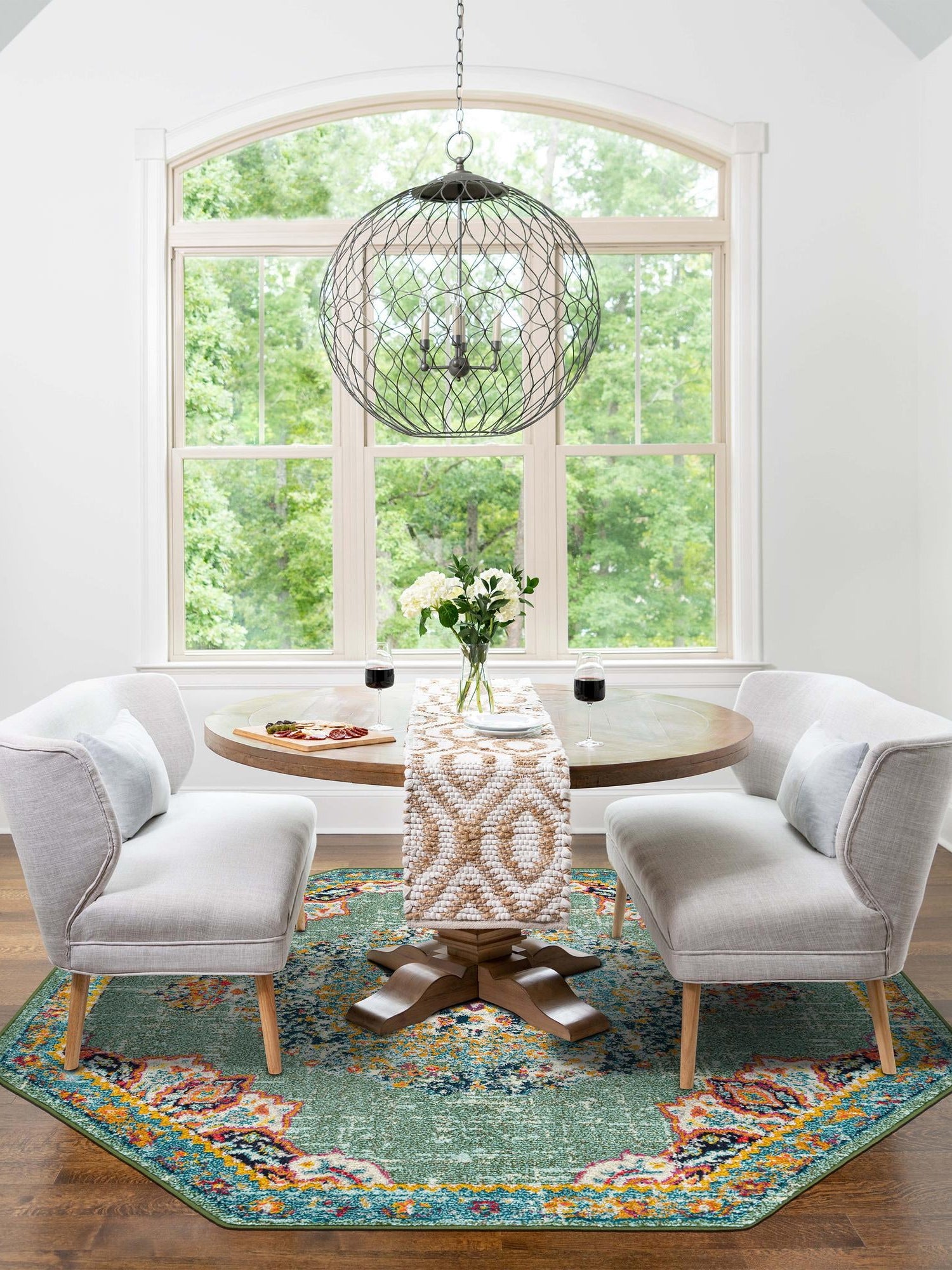 Green 7' 10 x 7' 10 Penrose Octagon Area Rug