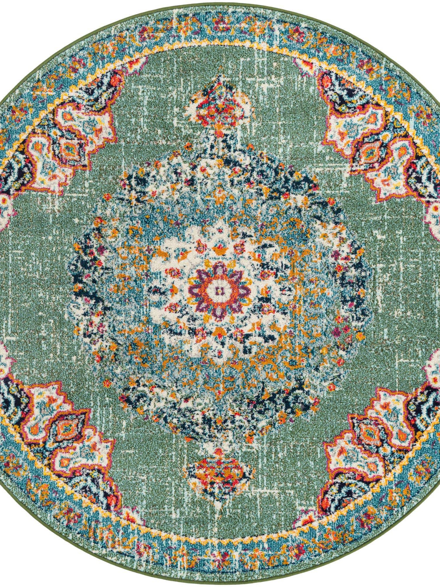 Green 7' 10 x 7' 10 Penrose Round Area Rug
