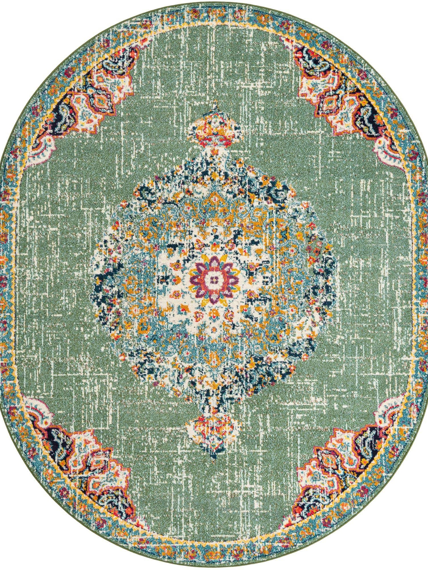 Green 7' 10 x 10' Penrose Oval Area Rug