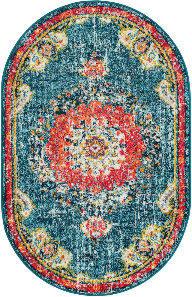 Blue 3' 1 x 5' 3 Penrose Oval Area Rug