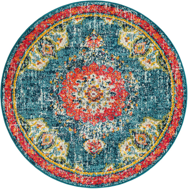 Blue 4' 1 x 4' 1 Penrose Round Area Rug