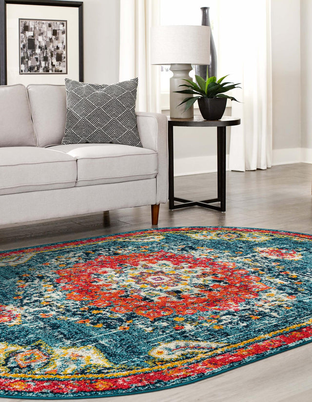 Blue 4' 1 x 6' 1 Penrose Oval Area Rug