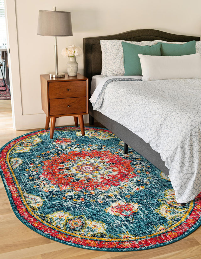 Blue 7' 10 x 10' Penrose Oval Area Rug