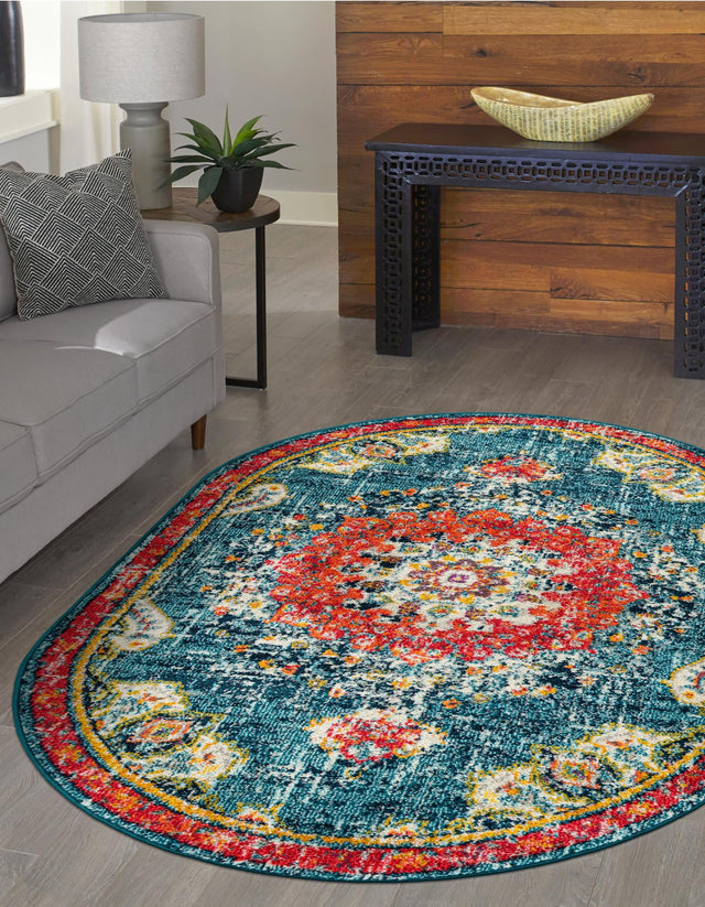 Blue 3' 1 x 5' 3 Penrose Oval Area Rug