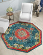 Blue 7' 10 x 7' 10 Penrose Octagon Area Rug