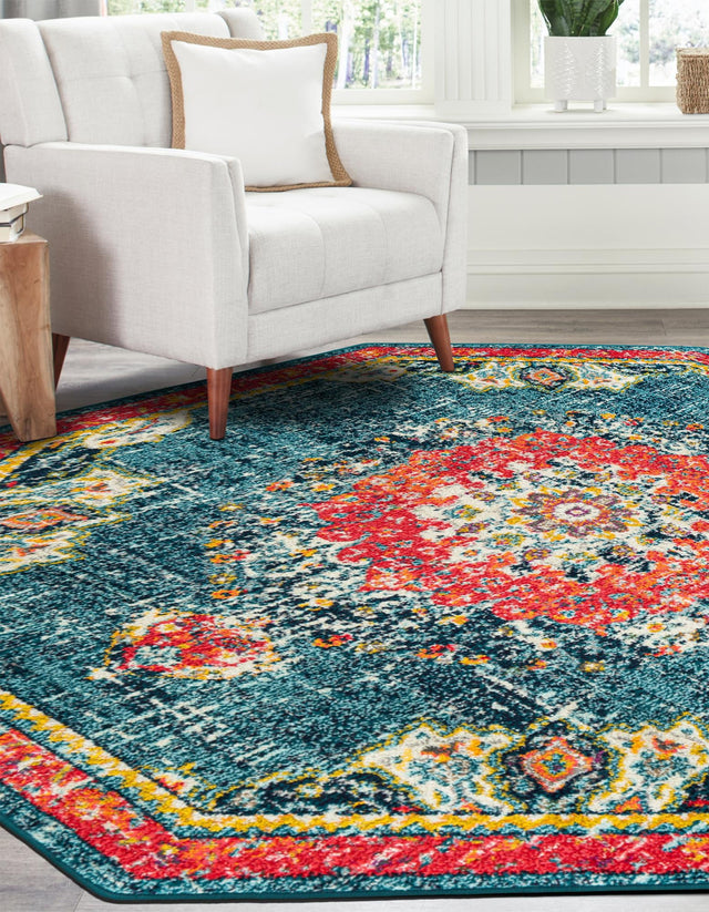 Blue 6' 1 x 6' 1 Penrose Octagon Area Rug