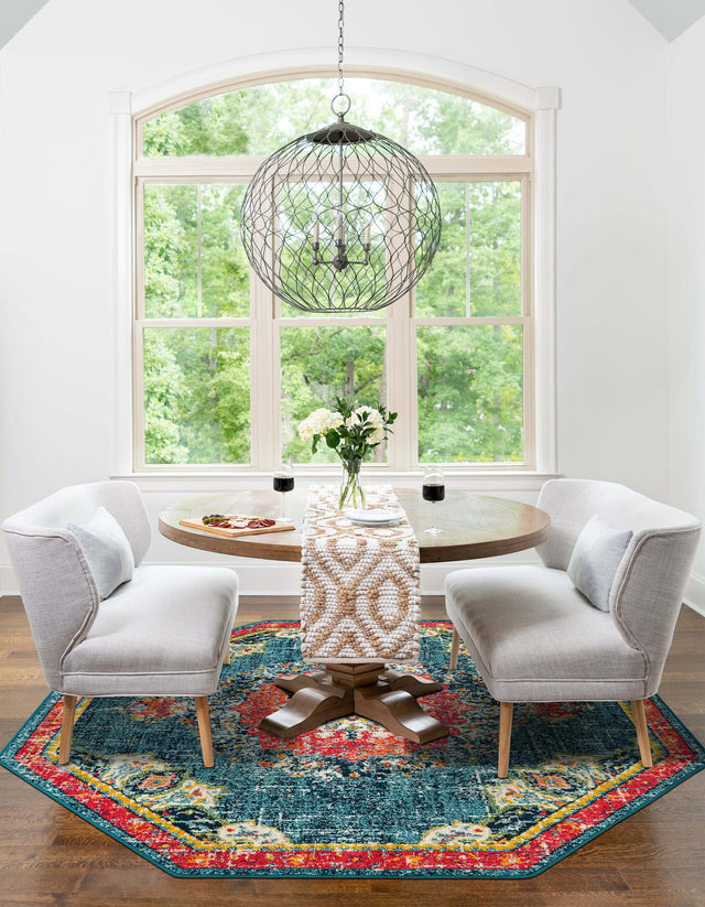 Blue 6' 1 x 6' 1 Penrose Octagon Area Rug