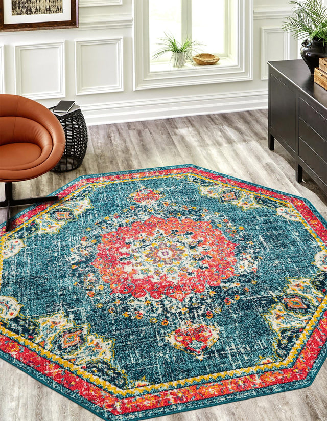 Blue 6' 1 x 6' 1 Penrose Octagon Area Rug