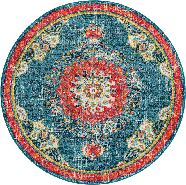 Blue 7' 10 x 7' 10 Penrose Round Area Rug