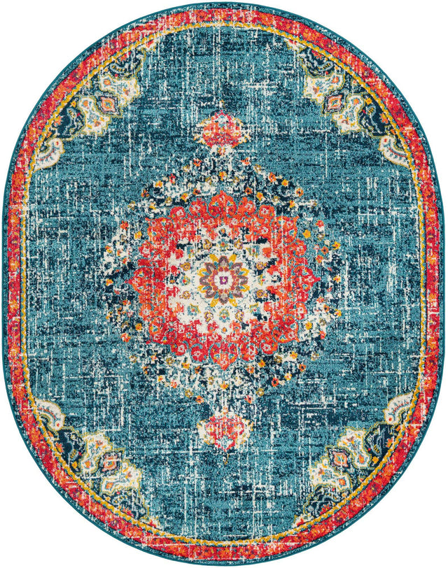 Blue 7' 10 x 10' Penrose Oval Area Rug