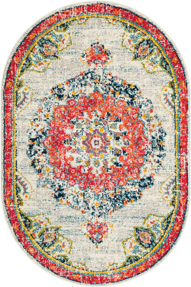 Ivory 4' 1 x 6' 1 Penrose Oval Area Rug