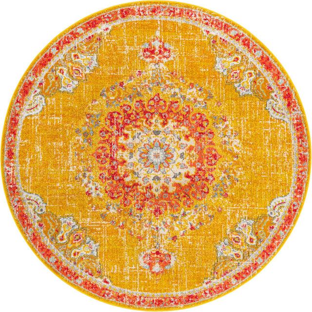 Gold 7' 10 x 7' 10 Penrose Round Area Rug