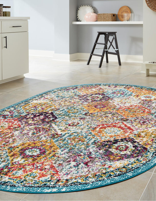 Multicolor 7' 10 x 10' Penrose Oval Area Rug