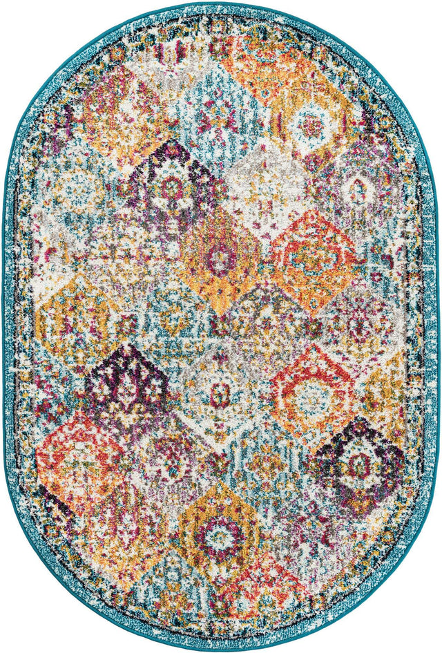 Multicolor 4' 1 x 6' 1 Penrose Oval Area Rug